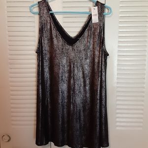 Lane Bryant black glitter tank top
